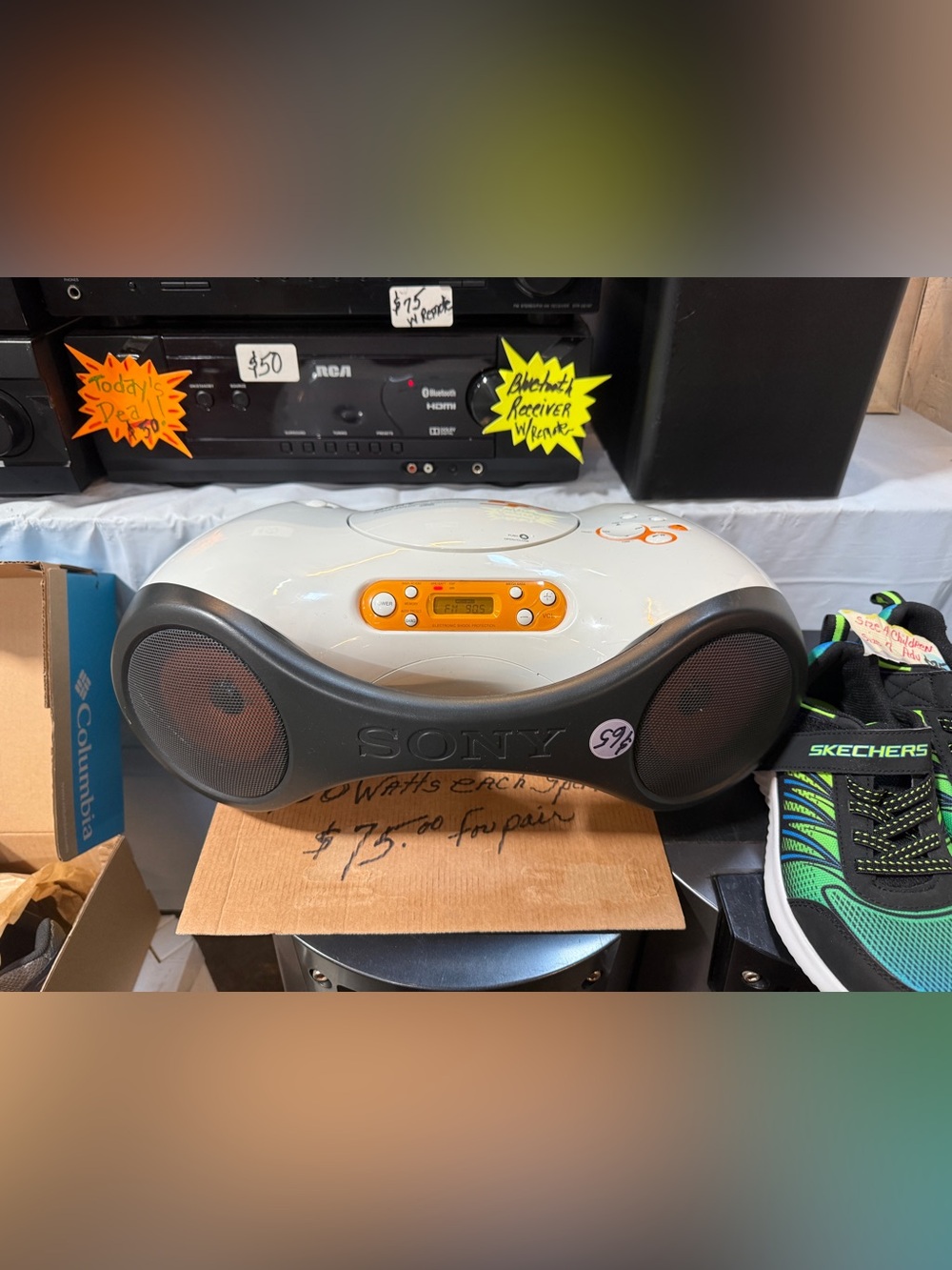 Sony ZS-X3CP S2 Sports Boombox CD Player AM/FM Radio Power supply